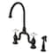 Kingston Brass Bridge Kitchen Faucet with Brass Sprayer, Oil Rubbed Bronze KS7795PXBS - alternate 1